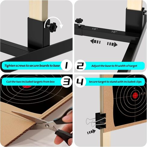 Urban Deco Shooting Target Stand Base with Wooden Board- for Paper Target Sheet Archery Cardboard Targets, Target Holder with Adjustable Base - H Shape - USPSA/IPSC - IDPA Practice in Saudi Arabia