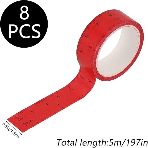 8 Packs Double Scale Antler Measuring Tapes 0.6 "×200" Adhesive Scoring Tape for Measuring Deer Antlers Repeating Adhesive Measuring Tape for Hunting Marking Prey Measuring Antlers Length in Saudi Arabia