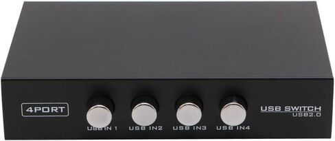 USB Printer Sharing Device, 4 in 1 Out Printer Sharing Device 4-Port Manual KVM Switching Splitter Hub Converter in Saudi Arabia