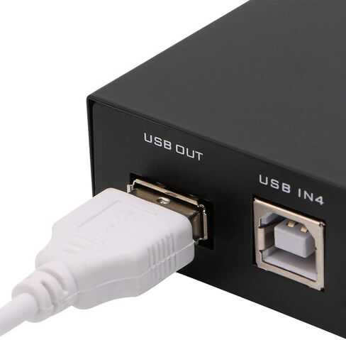 USB Printer Sharing Device, 4 in 1 Out Printer Sharing Device 4-Port Manual KVM Switching Splitter Hub Converter in Saudi Arabia