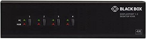 محول KVM بشاشة مزدوجة بـ 4 منافذ من Black Box، DisplayPort 1.2، 4K 60 هرتز، محور USB 3.1، صوت in Kuwait