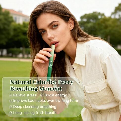 Herbal Diffuser Pen,Mullein Diffuser Pen for Lung Cleaning,Up to 800 Uses,with Mullein,Thyme and Mint,Anxiety Relief,Lightweight and Portable in Saudi Arabia