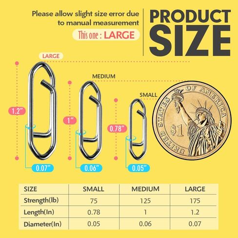 10 PCS Fishing Power Speed Clips, High Strength Stainless Steel Speed Clip for Fishing Lure Quick Change, Freshwater Saltwater Crankbait Popper Lures Quick Snap Connector Tackle in Saudi Arabia