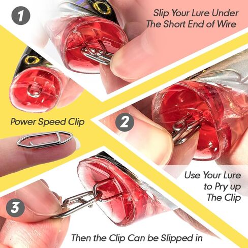 10 PCS Fishing Power Speed Clips, High Strength Stainless Steel Speed Clip for Fishing Lure Quick Change, Freshwater Saltwater Crankbait Popper Lures Quick Snap Connector Tackle in Saudi Arabia