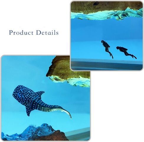 Whale Shark and Diver Resin Night Light Scuba Diving Deep Sea Exploration Wood Lamp Home Decoration Gift (8 * 5 inch) in Saudi Arabia