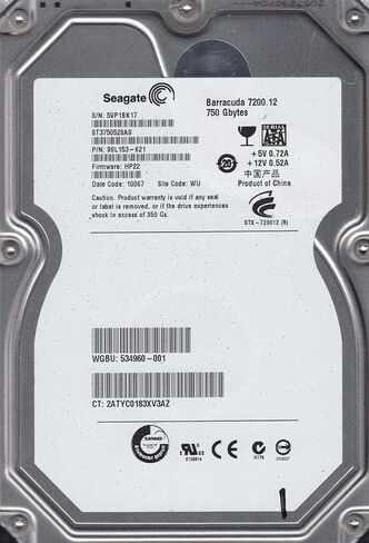 ST3750528AS Seagate Barracuda 7200.12 750 جيجابايت Sata-300 ذاكرة تخزين مؤقت سعة 32 ميجابايت (متجددة) in Kuwait