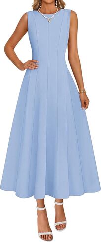 MEROKEETY Women's 2026 Summer Elegant Classy Midi Dress Sleeveless A Line Flowy Formal Cocktail Dresses in Saudi Arabia