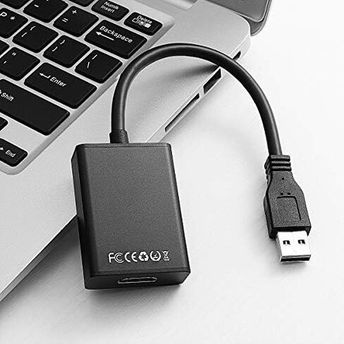 محول كابل USB 3.0 إلى فيديو مع مخرج صوت وشاشات متعددة محول 1080P لـ (أسود) in Kuwait