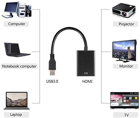 محول كابل USB 3.0 إلى فيديو مع مخرج صوت وشاشات متعددة محول 1080P لـ (أسود) in Kuwait