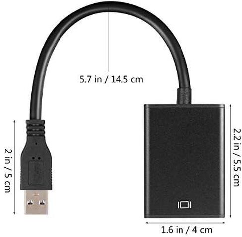 محول كابل USB 3.0 إلى فيديو مع مخرج صوت وشاشات متعددة محول 1080P لـ (أسود) in Kuwait