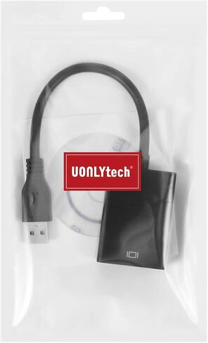محول كابل USB 3.0 إلى فيديو مع مخرج صوت وشاشات متعددة محول 1080P لـ (أسود) in Kuwait