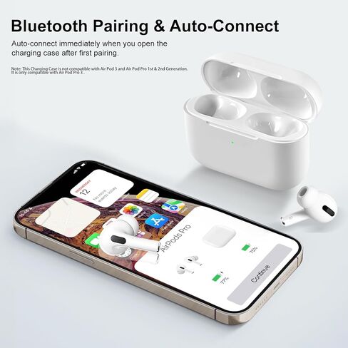 حافظة شحن لاسلكية متوافقة مع AirPod Pro الجيل الثالث مع شحن USB-C، استبدال علبة شاحن Air Pod Pro 3 مع وظيفة الاقتران بالبلوتوث، بدون سماعات أذن in Kuwait