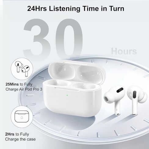 حافظة شحن لاسلكية متوافقة مع AirPod Pro الجيل الثالث مع شحن USB-C، استبدال علبة شاحن Air Pod Pro 3 مع وظيفة الاقتران بالبلوتوث، بدون سماعات أذن in Kuwait