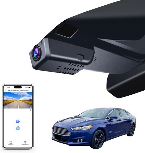 كاميرا داش 4K مناسبة لسيارة Ford Fusion 2013-2020 Gen2، ملحقات S SE SEL من التيتانيوم، فيديو UHD 2160P، واي فاي وتطبيق، مستشعر G، تسجيل حلقي، سهل التركيب، بطاقة 64 جيجابايت in Saudi Arabia