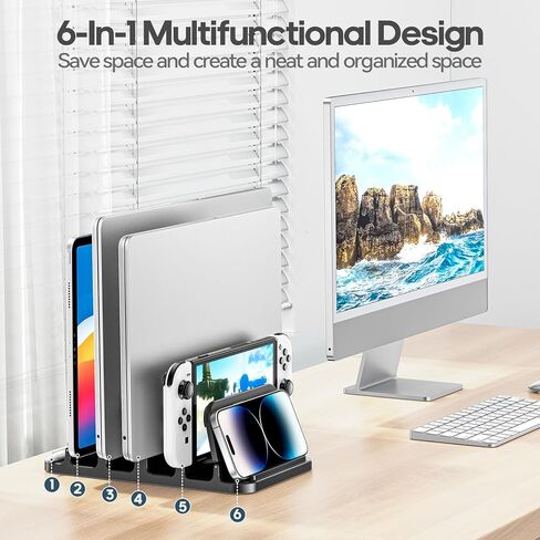 KDD 6 in 1 Desk Pad and Organizer Set and 4-Slot Vertical Laptop Stand in Saudi Arabia