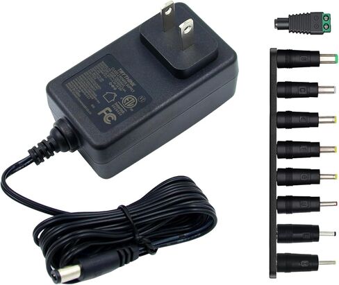 18V 1A AC DC مزود الطاقة، سلك طاقة 6 قدم ETL معتمد 18 فولت 1 أمبير شاحن DC 18V 1A سلك طاقة مع 9 مقابس قابلة للتبديل لـ 100mA 200mA 300mA 400mA 500mA 600mA 800mA 900mA 1000mA إلكترونيات in Kuwait