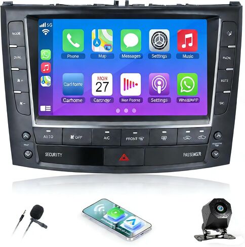 [4G+128G] راديو سيارة Android لسيارة Lexus IS250 2006-2012 مع Carplay Android Auto 9 بوصة شاشة تعمل باللمس بلوتوث FM RDS/WiFi/SWC/GPS للملاحة + كاميرا احتياطية AHD in Saudi Arabia