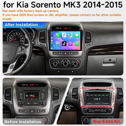 ASURE Android 15 Car Stereo for Kia Sorento 2014–2015 – 4+64GB Head Unit with Wireless CarPlay, Android Auto, 9" Touchscreen Radio, WiFi 6, Bluetooth 5.4, DSP, Backup Camera in Saudi Arabia