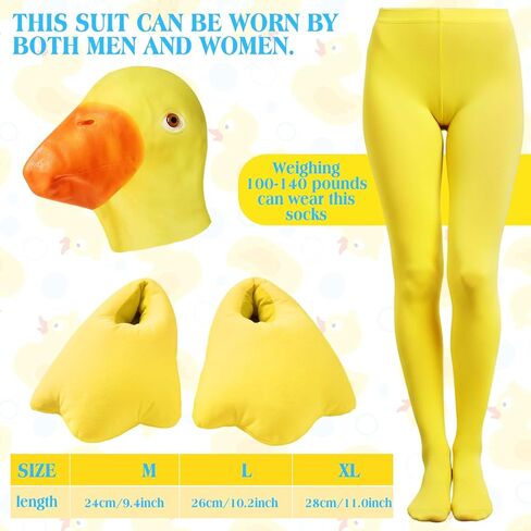 Liitrsh 3 Pcs Winter Duck Costume Accessories Set Funny Duck Mask Feet Slippers Shoes Socks for Carnival Men Women Cosplay in Saudi Arabia