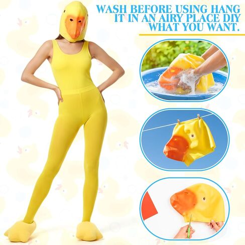 Liitrsh 3 Pcs Winter Duck Costume Accessories Set Funny Duck Mask Feet Slippers Shoes Socks for Carnival Men Women Cosplay in Saudi Arabia
