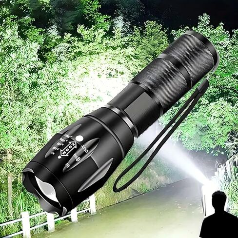 مصابيح يدوية LED لومن عالية، مصباح يدوي تكتيكي 5 أوضاع للمنزل، مصابيح يدوية صغيرة قوية، مصباح جيب ساطع، ضوء شعلة قابل للتعديل، ضوء فلاش صغير لحالات الطوارئ والتخييم في الهواء الطلق in Saudi Arabia