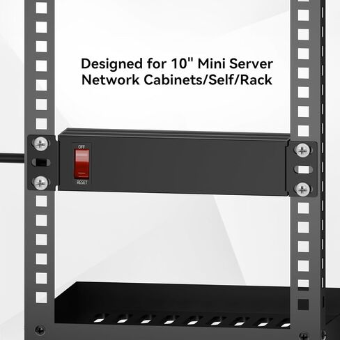 حامل PDU-1U مقاس 10 بوصات (4 منافذ خلفية)، شريط طاقة بحامل مقاس 10 بوصات مع حماية (كابل 125 فولت/15 أمبير بطول 6 أقدام)، وحدة توزيع طاقة مثبتة على حامل لملحقات حامل الخادم الصغير مقاس 10 بوصات، وخزائن الشبكة/الرف/الذات in Kuwait