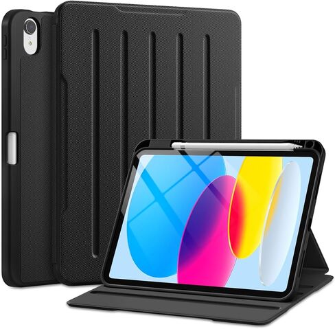 Akkerds for iPad (A16) 11th Generation Case 11 Inch 2025, for iPad 10th Generation Case 10.9 Inch 2022 with Pencil Holder, Multiple Angles Stand Cover, Shockproof TPU Back, Auto Sleep/Wake, Black in Saudi Arabia