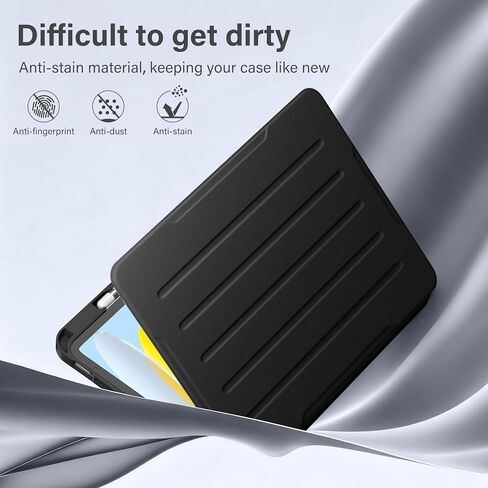 Akkerds for iPad (A16) 11th Generation Case 11 Inch 2025, for iPad 10th Generation Case 10.9 Inch 2022 with Pencil Holder, Multiple Angles Stand Cover, Shockproof TPU Back, Auto Sleep/Wake, Black in Saudi Arabia