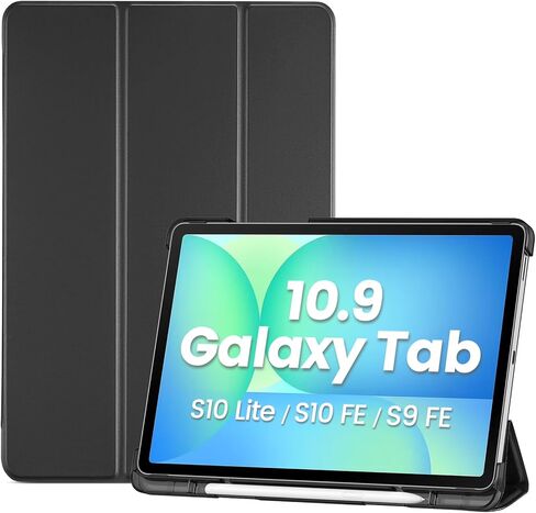 حافظة ProCase الذكية لجهاز Galaxy Tab S10 Lite/S10 FE/S9 FE مقاس 10.9 بوصة مع حامل قلم S، غطاء حماية خلفي صلب بحامل ثلاثي الطي رفيع لجهاز Galaxy Tab S10 Lite/S10 FE/S9 FE مقاس 10.9 بوصة - كحلي in Kuwait