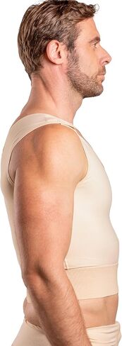 Isavela Short Length Male Abdominal Cosmetic Surgery Compression Vest W/Zipper MG03-SH SM, Beige (SM, Beige) in Saudi Arabia