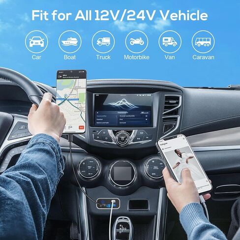 منفذ USB Linkstyle RV، 76 وات مزدوج 18 وات USB-A ومنافذ PD3.0 مزدوجة 20 وات، لوحة مخرج طاقة مع فولتميتر لشاحنة سيارة بحرية 12 فولت/24 فولت in Saudi Arabia