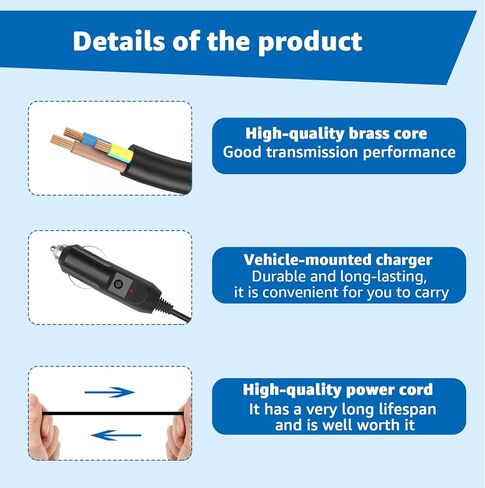 لشاحن سيارة Brother PocketJet 12 فولت - سلك طاقة سلسلة الطابعات البديلة لـ PJ-622، PJ-663، PJ-723، PJ-763 والمزيد - كابل شحن السيارة DC للطابعات الحرارية المتنقلة in Saudi Arabia