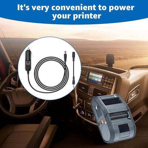 لشاحن سيارة Brother PocketJet 12 فولت - سلك طاقة سلسلة الطابعات البديلة لـ PJ-622، PJ-663، PJ-723، PJ-763 والمزيد - كابل شحن السيارة DC للطابعات الحرارية المتنقلة in Saudi Arabia