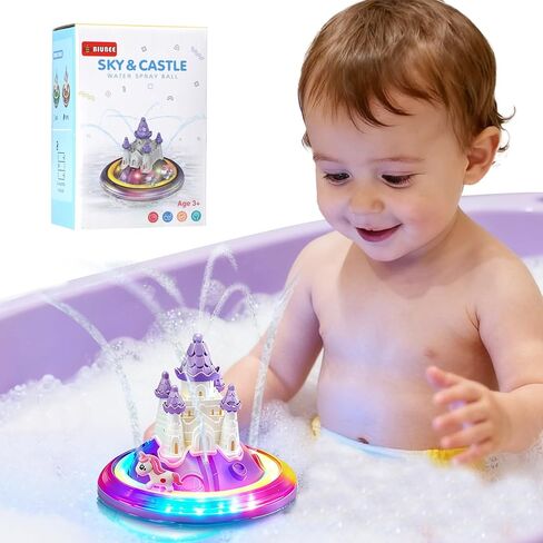 Light up Baby Bath Toys Birthday Gifts- LED Color-Changing Lights & Automatic Water Spray, Fun Bathtub Water Toys for Kids Ages 1-3 Toddlers, Purple in Saudi Arabia