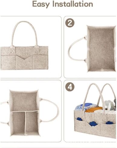 Diaper Caddy Organizer Bag with Dual Handles, Storage Bin and Car Organizer Internal Compartments External Pockets for Diapers and Wipes, Khaki in Saudi Arabia