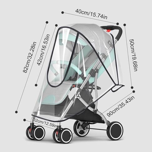 Universal Stroller Rain Cover, Waterproof Windproof Dustproof Protection in Saudi Arabia