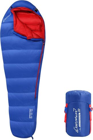 Clostnature Down Sleeping Bag for Adults - 20D 550 Fill Power Backpacking Mummy Sleeping Bag for 16°F - 45°F, Lightweight 4 Season Clod Weather Camping Gear with Compression Sack in Saudi Arabia