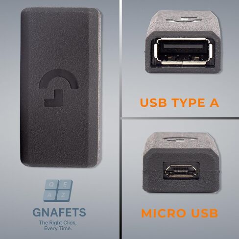 وصلة USB، محول، محول أنثى - USB A إلى USB C أو Micro USB لتمديد الكابل، متوافق مع ملحقات Logitech والماوس ولوحة المفاتيح وكاميرا الويب. (مايكرو يو اس بي) in Kuwait