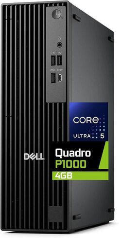 Dell Pro Slim QCS1250 SFF Desktop, Intel Ultra 5-235 (Beats i7-14700), 32GB DDR5, 1TB NVMe SSD, Nvidia Quadro P1000 4GB, WiFi 6E, BT, USB-C, DP/HDMI, Windows 11 Pro, Business Computer – Black in Saudi Arabia
