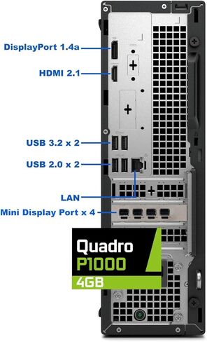Dell Pro Slim QCS1250 SFF Desktop, Intel Ultra 5-235 (Beats i7-14700), 32GB DDR5, 1TB NVMe SSD, Nvidia Quadro P1000 4GB, WiFi 6E, BT, USB-C, DP/HDMI, Windows 11 Pro, Business Computer – Black in Saudi Arabia