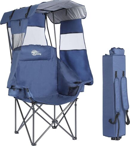 Camping Chair with Canopy Beach Chair with Canopy Shade Oversized Folding Canopy Chair for Camping, Beach, Picnics, Fishing, Sports - High Back, Padded Headrest, Cup Holder, Pocket - Support 400 LBS in Saudi Arabia