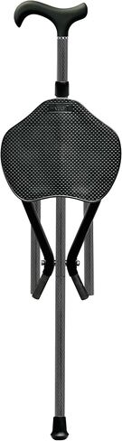 Folding Cane Seat, Carbon Fiber Walking Stick with Chair, Portable, Compact Foldable Cane and Chair Combination with Carry Case in Saudi Arabia