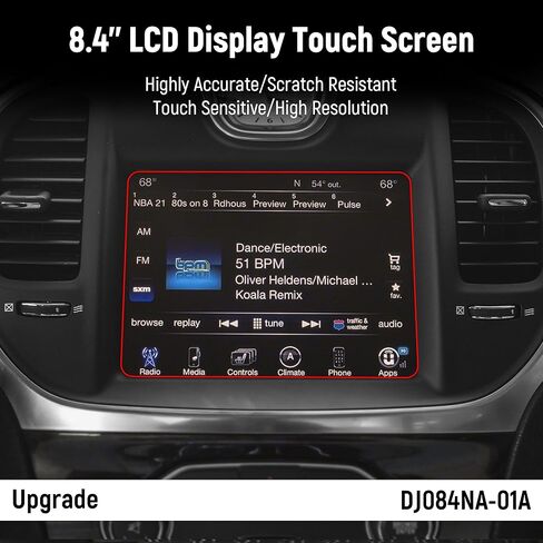 شاشة Uconnect LCD مقاس 8.4 بوصة تعمل باللمس مناسبة لسيارة جيب جراند شيروكي دودج رام شاحن كرايسلر تشالنجر دورانجو راديو الملاحة LCD شاشة استبدال رقمية DJ084NA-01A in Kuwait