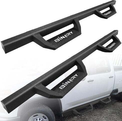 لوحات تشغيل BINARY STAR متوافقة مع السيارة 2009-2018 Dodge Ram 1500 Crew Cab، 2010-2025 Ram 2500 3500 (بما في ذلك الطراز الكلاسيكي). خطوات جانبية منسدلة مقاس 4.3 بوصة، وشريط Nerf من الفولاذ الكربوني in Kuwait
