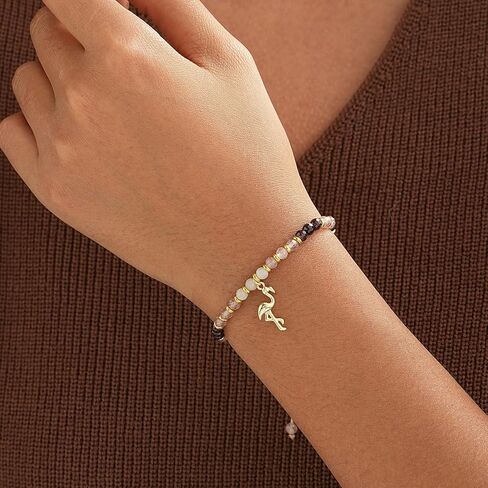 هدايا Glowave Dragonfly & Flamingo للنساء، سوار من الحجر الطبيعي، هدية صداقة ملهمة للصديق وزميل العمل والأم والأخت in Kuwait