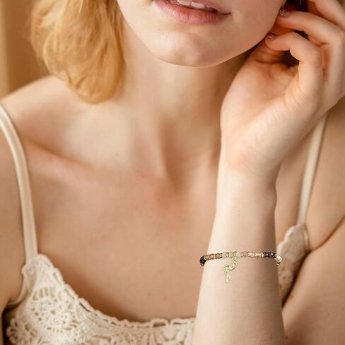 هدايا Glowave Dragonfly & Flamingo للنساء، سوار من الحجر الطبيعي، هدية صداقة ملهمة للصديق وزميل العمل والأم والأخت in Kuwait