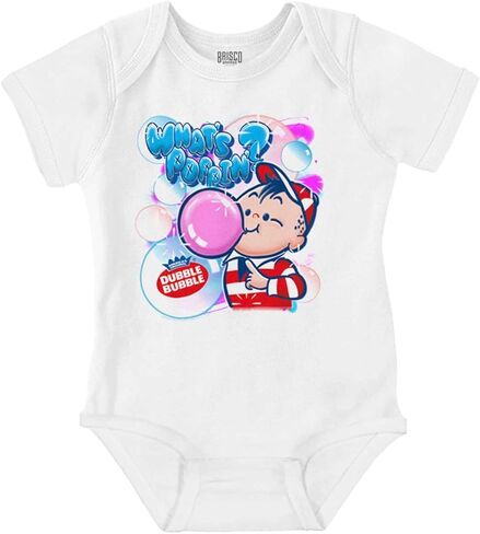 Brisco Brands Airbrushed Dubble Bubble Whats Poppin Baby Romper Boys or Girls in Saudi Arabia