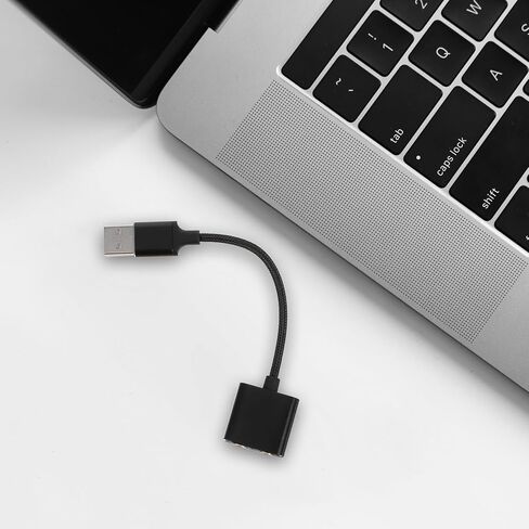 محول بطاقة صوت USB من Kisangel، محول صوت خارجي مع مقسم سماعة رأس ومقبس ميكروفون للكمبيوتر الشخصي والأجهزة اللوحية، مخرج صوت ثابت واضح in Kuwait