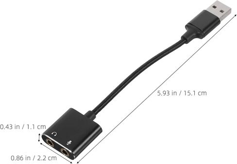 محول بطاقة صوت USB من Kisangel، محول صوت خارجي مع مقسم سماعة رأس ومقبس ميكروفون للكمبيوتر الشخصي والأجهزة اللوحية، مخرج صوت ثابت واضح in Kuwait