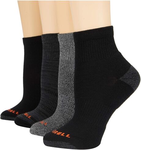 مجموعة Merrell Block Stripe Crew المكونة من 4 أزواج متعددة الألوان باللون الأحمر المتنوعة SM-MD (مقاس حذاء رجالي 5-8.5) in Saudi Arabia